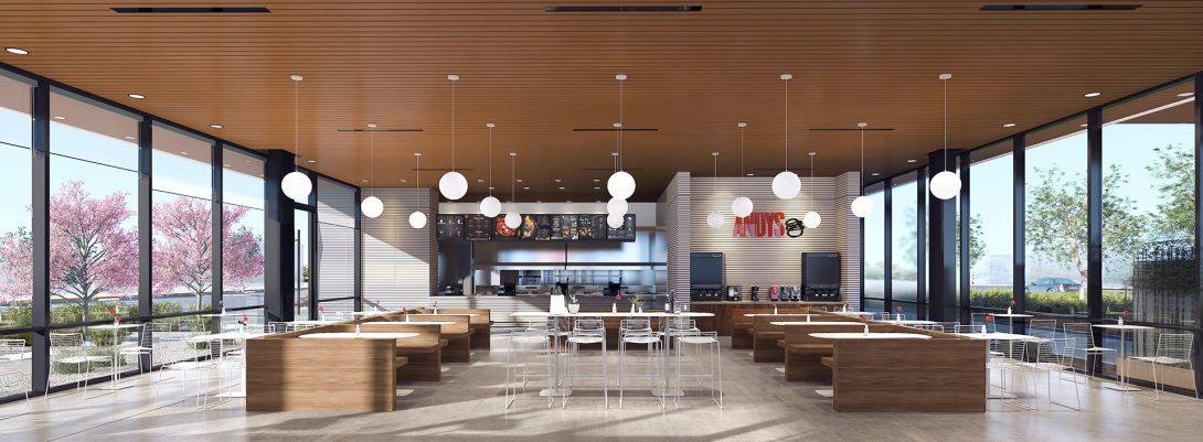 View of the dining area towards the customer counter. Andys Restaurant, Chino, CA © Ciro Coelho