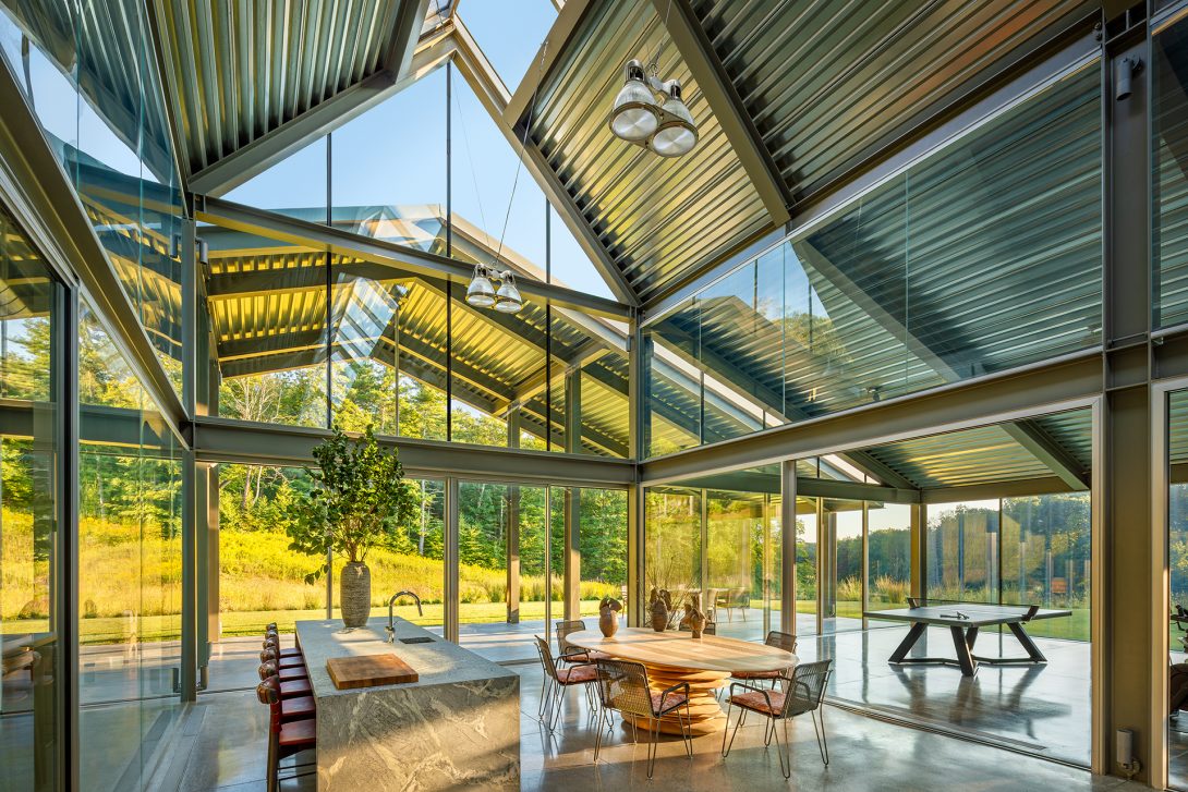 Gathering space. Residential Recreation Pavilion, NY