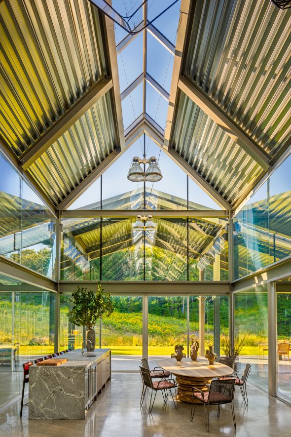 Gathering space. Residential Recreation Pavilion, NY